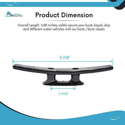 Marine City High Impact Nylon Dock Cleat – 6'' Rust-Proof, Boat Mooring Cleat