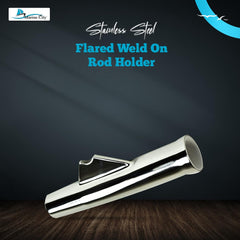 Marine City 316 Stainless Steel Flared Weld-On Rod Holder – Corrosion-Resistant