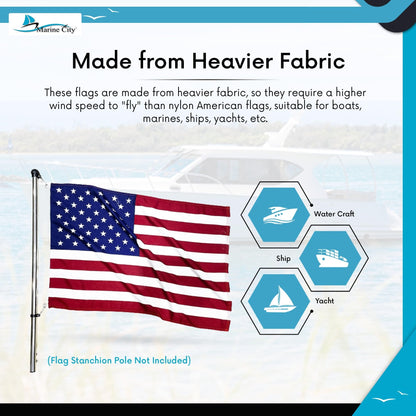 Marine City American Flag for Boats – 20" x 30" Polyester, Wind-Resistant MARINE CITY