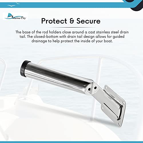 MARINE CITY Stainless Steel Slide Mount Removable Fishing Rod Holder, 8-1/2”