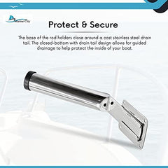 MARINE CITY Stainless Steel Slide Mount Removable Fishing Rod Holder, 8-1/2”