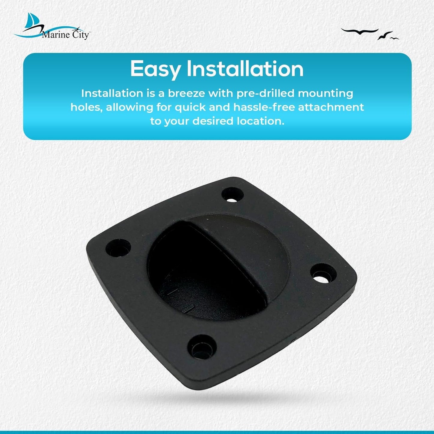 Marine City Black Nylon Pull Handle Durable, Corrosion-Resistant, Ergonomic Grip MARINE CITY