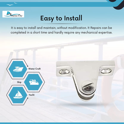 MARINE CITY Bimini Top Deck Hinge with Removable Pin 316 Stainless Steel (4 Pcs)