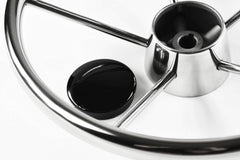 Marine City Acero inoxidable 25 grados 13-1/2” o 15-1/2” de diámetro. Volante de 5 radios para barco, yate (diámetro: 13-1/2”) 