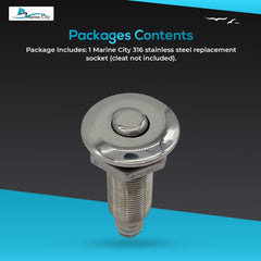 Marine City Retractable Fender Cleat Socket – 316 Stainless Steel Pop-Up Mount