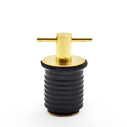 Marine City Tapón de drenaje con mango en T de latón de 1 pulgada o 1-1/4 pulgadas para barco (tapón de drenaje de 1 pulgada)