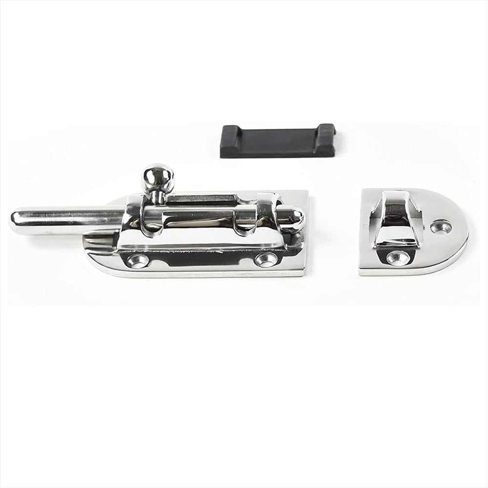 Marine City Barrel Bolt Door Latch – 316 Stainless Steel, Medium, Slide Lock