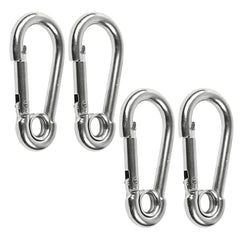 Marine City Carabiner Clip Snap Hook with Ring 4” 316 Stainless Steel, Rustproof
