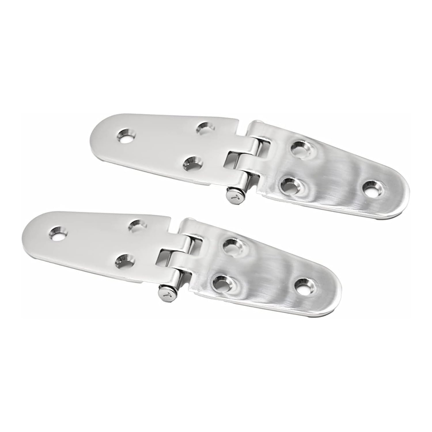 Marine City Stainless Steel Round Door Strap Hinges Ideal for Boats (2 Pcs)
