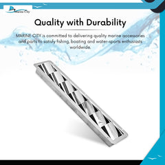 Marine City Ventilación con rejilla de acero inoxidable con 7 ranuras, 14-7/8” × 3” × 1-1/4” (1 unidad)