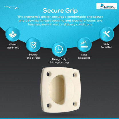 Marine City Nylon Pull Handle – White Corrosion-Resistant Marine Grab Handle MARINE CITY