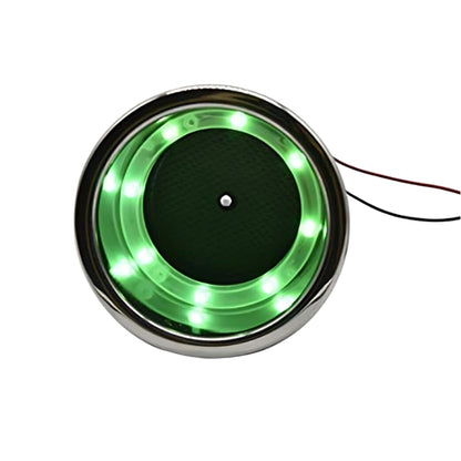 Marine City Portavasos de acero inoxidable con 8 LED, color verde, con drenaje para barco, RV, mesa de póquer, encimera, tablero