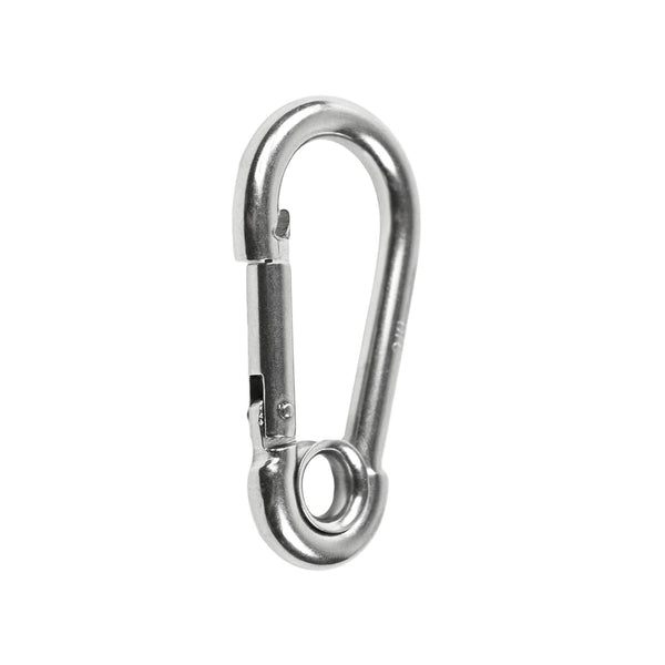 MARINE CITY 316 Stainless-Steel 2-3/8” Carabiners/Clip Snap Hook with Ring for Sailing, Fishing, Hiking