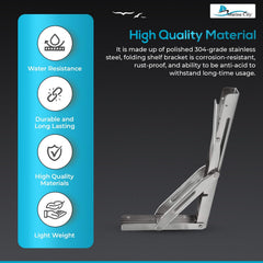 Marine City 304 Stainless Steel Folding Table Bracket – 12” Long Release Arm