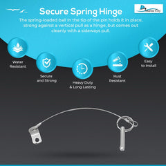 Marine City 304 Stainless Steel Bimini Top Quick Release Pin with Cable