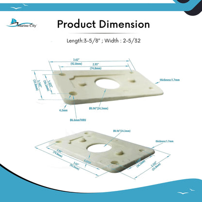 MARINE CITY Marine Antenna Mount Shim Kit – Plastic Shims (Short & Long Taper)