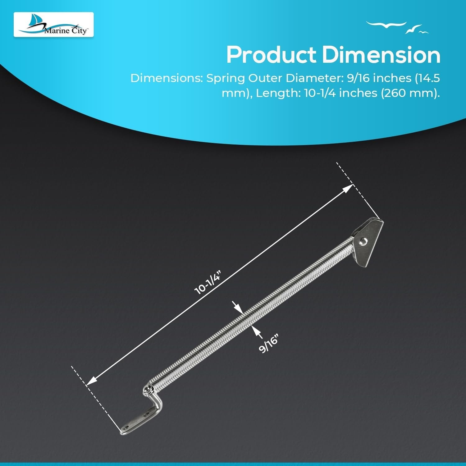Marine City 10-1/4" Hatch Holder Adjuster–Stainless Steel, with U-Bolt & L-Plate Marine City