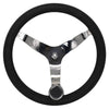 MARINE CITY Volante deportivo de acero inoxidable 316 pulido con perilla y espuma de PU, diámetro de 13-1/2" - eje cónico de 3/4"