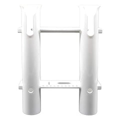 Marine City White Plastic Flush Mount Fishing Rod Holder Rack – 2 Link, 12” Tube
