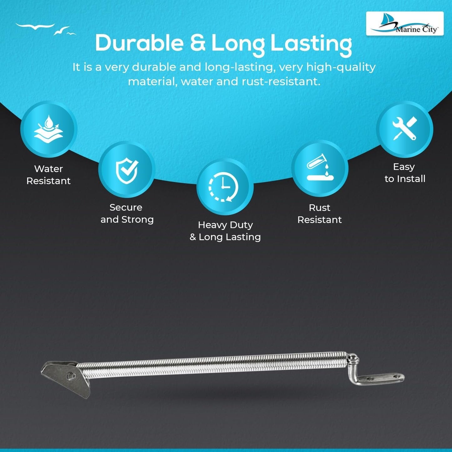 Marine City 8-1/4" Hatch Spring Adjuster–Stainless Steel, U-Bolt & L-Shape Plate Marine City