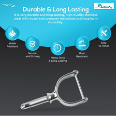 Marine City Shaft Rowlock/Oarlock – 316 Stainless Steel, Heavy Duty (Pack of 2)