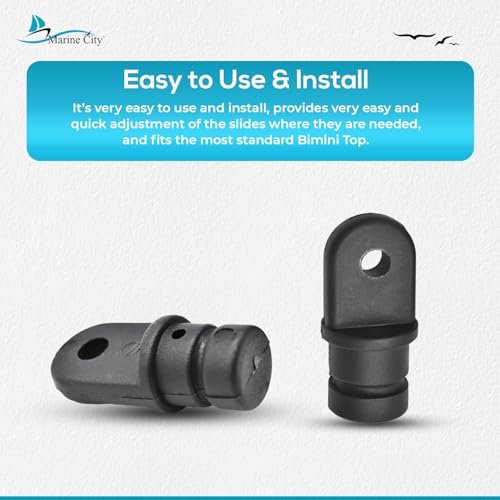 Marine City Black Nylon Bimini Top Eye End Cap – Round Inside Eye (4 Pcs) Marine City Hardware