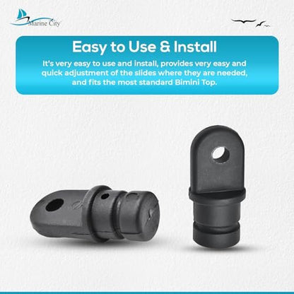 Marine City Black Nylon Bimini Top Eye End Cap – Round Inside Eye (4 Pcs) Marine City Hardware