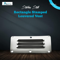 Marine City Stainless-Steel 2-1/2 inch × 5 inch Rectangle Stamped Louvered Vent