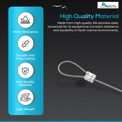 MARINE CITY 316 Stainless Steel Double-Ended Lanyard Cable (10 Pack) MARINE CITY