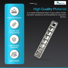 Marine City Ventilación con rejilla de acero inoxidable con 8 ranuras, 16-13/16” × 3” × 1-1/4” (1 unidad) 