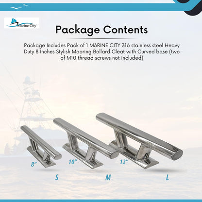 Marine City 8” Mooring Bollard Cleat – 316 Stainless Steel, Heavy Duty 5000 lbs