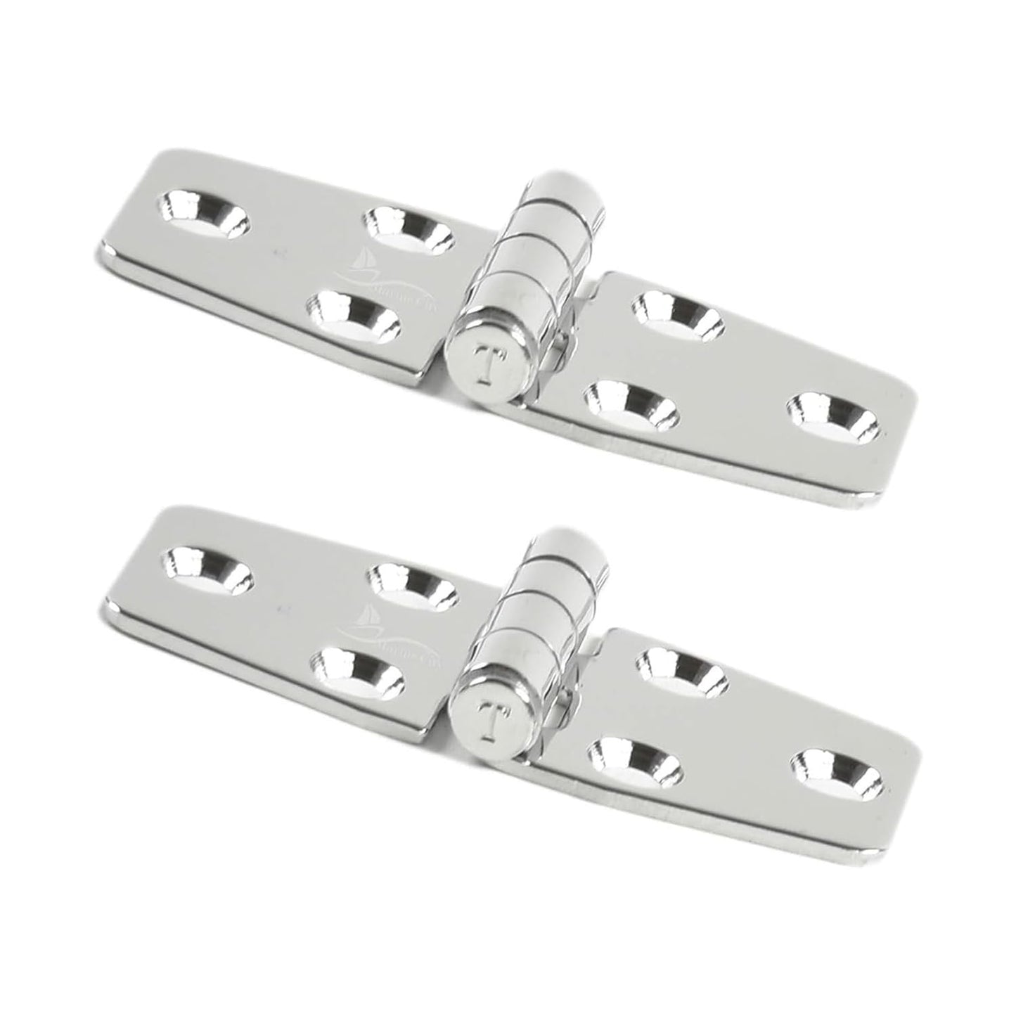 Marine City 304 Stainless Steel Polished Door Strap Hinges 1-1/2 × 3" (2 Pcs) Marine City
