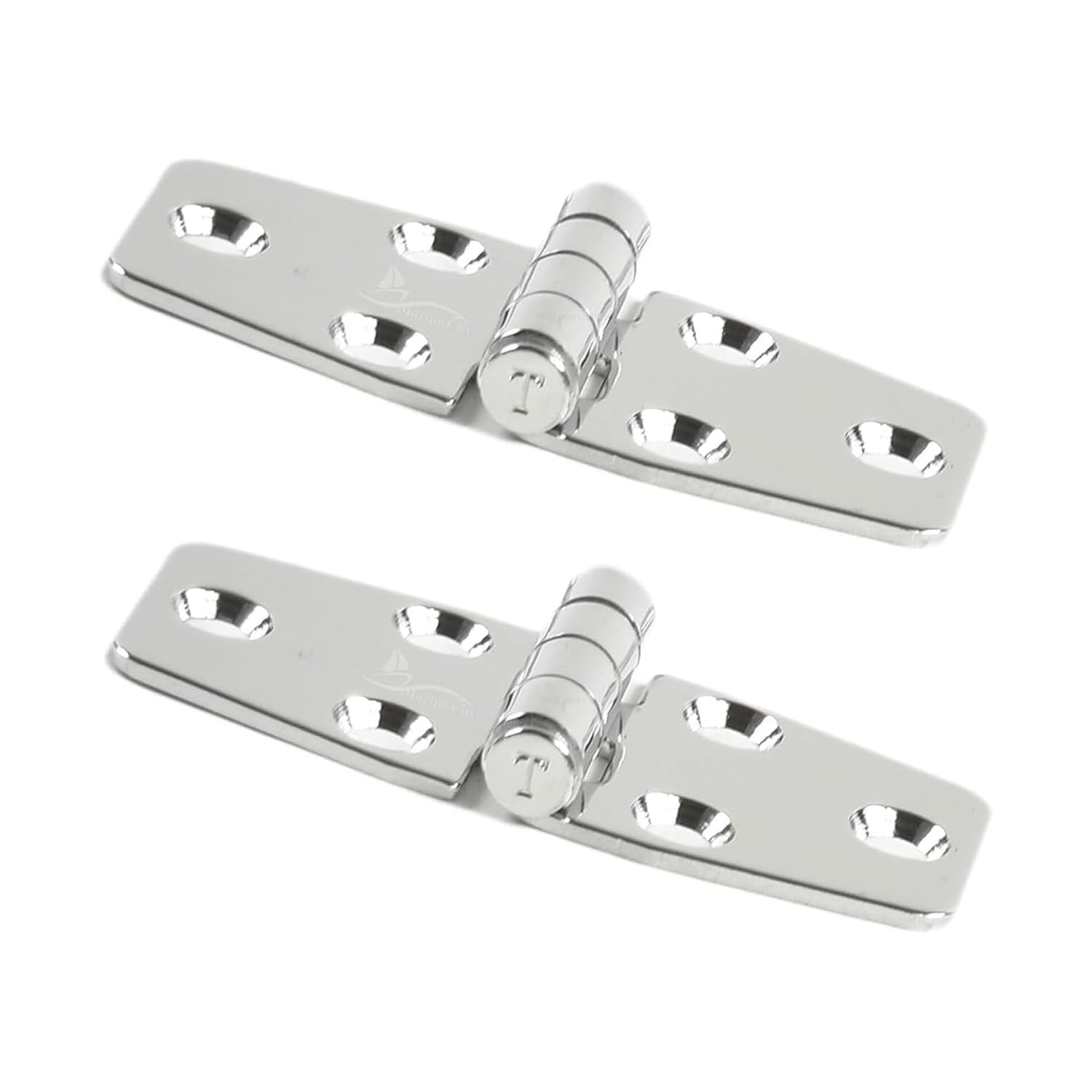 Marine City 304 Stainless Steel Polished Door Strap Hinges 1-1/2 × 3" (2 Pcs) Marine City