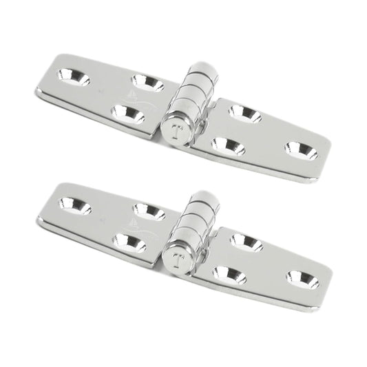 Marine City 304 Stainless Steel Polished Door Strap Hinges 1-1/2 × 3" (2 Pcs) Marine City