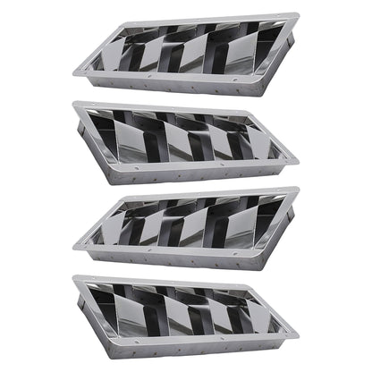 Marine City 4-Slot Louvered Vent – Stainless Steel, 10 × 4-3/8", Mirror Finish