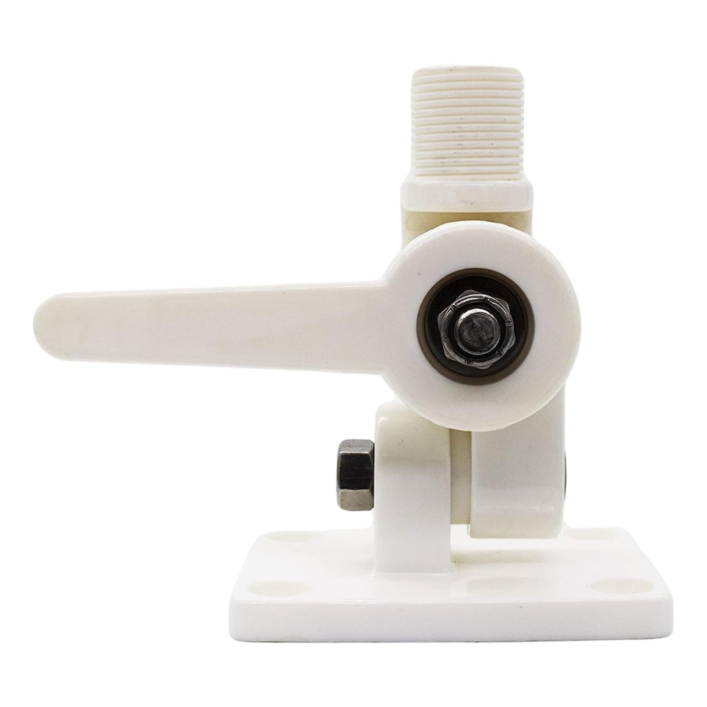 Marine City White Nylon Antenna Mount Heavy-Duty 1"-14 Thread Base, UV-Resistant Marine City