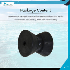 Marine City Black PU Bow Roller 3 Inch Anchor Roller Replacement, Shock Absorbing
