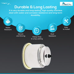 Marine City Stainless Steel Blue LED Illuminated Drink Holder with Drain(10 Pcs)