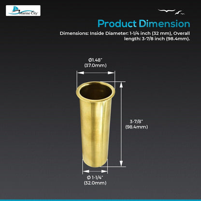 Marine City Brass Drain Tube – Corrosion-Resistant, Smooth, 3-7/8” x 1-1/4” MARINE CITY