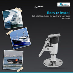 Marine City Juego de tope y cierre de puerta de acero inoxidable 316 - L: 2,5 pulgadas, base: 2 pulgadas