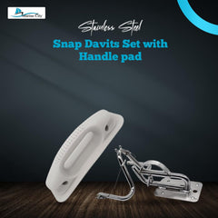 Paquete MARINE CITY Juego de pescantes de liberación rápida con almohadilla de mango blanca para botes inflables (1 par)