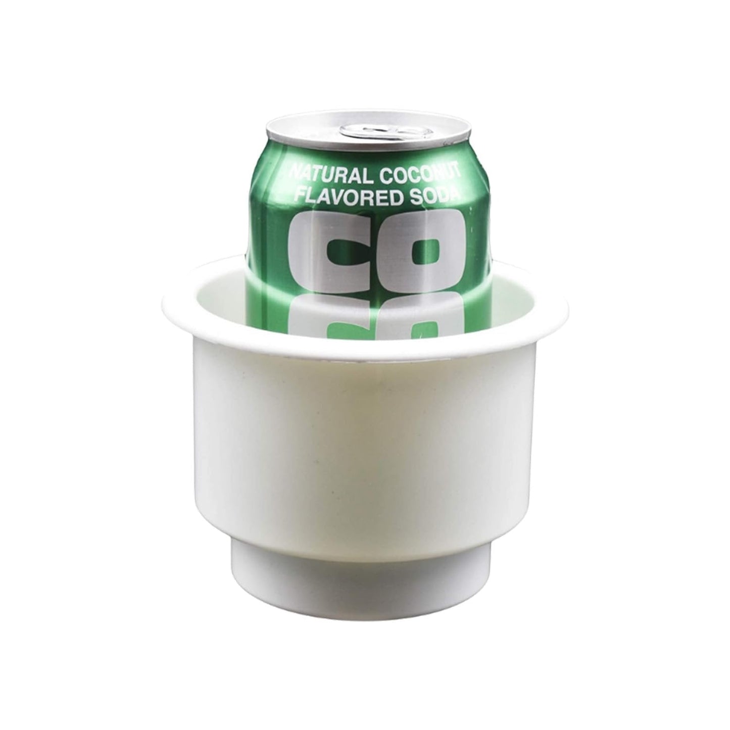 Marine City ABS White Plastic Cup Holder with Center Drain – Flush Mount Holder Marine City