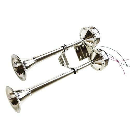 Marine City Stainless Steel Twin Horn Set – High & Low Tone, 465mm, Dual Tone