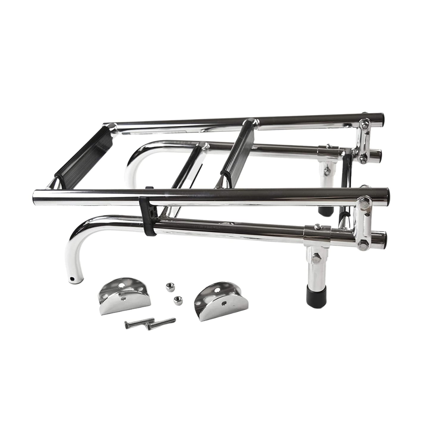Marine City 2+2 Step Foldable Boarding Ladder – 304 Stainless Steel Boat Ladder Marine City