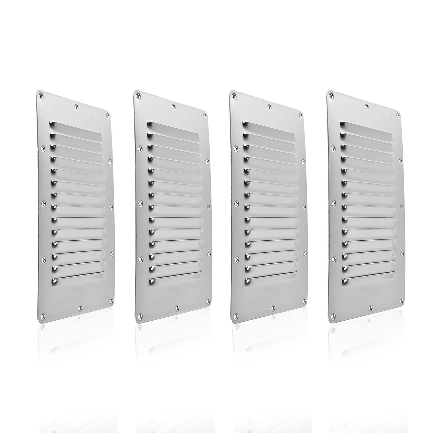 Marine City 316 Stainless Steel Rectangle Stamped Louvered Vent – 5 × 9 Inches