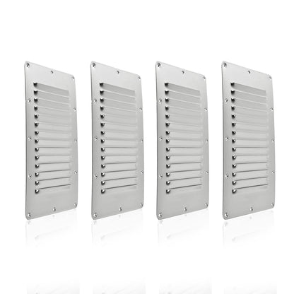Marine City 316 Stainless Steel Rectangle Stamped Louvered Vent – 5 × 9 Inches