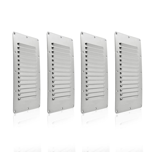Marine City 316 Stainless Steel Rectangle Stamped Louvered Vent – 5 × 9 Inches
