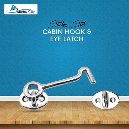 Marine City Buckle Cabin Hook and Eye Latch – 316 Stainless Steel 2” for Door Marine City