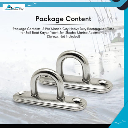 Marine City Oblong Pad Eye Plate – Heavy-Duty Stainless Steel, 3500 lbs Capacity