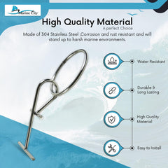 Marine City Stainless Steel Portable Dock Cleat – Heavy-Duty T-Bar O-Ring